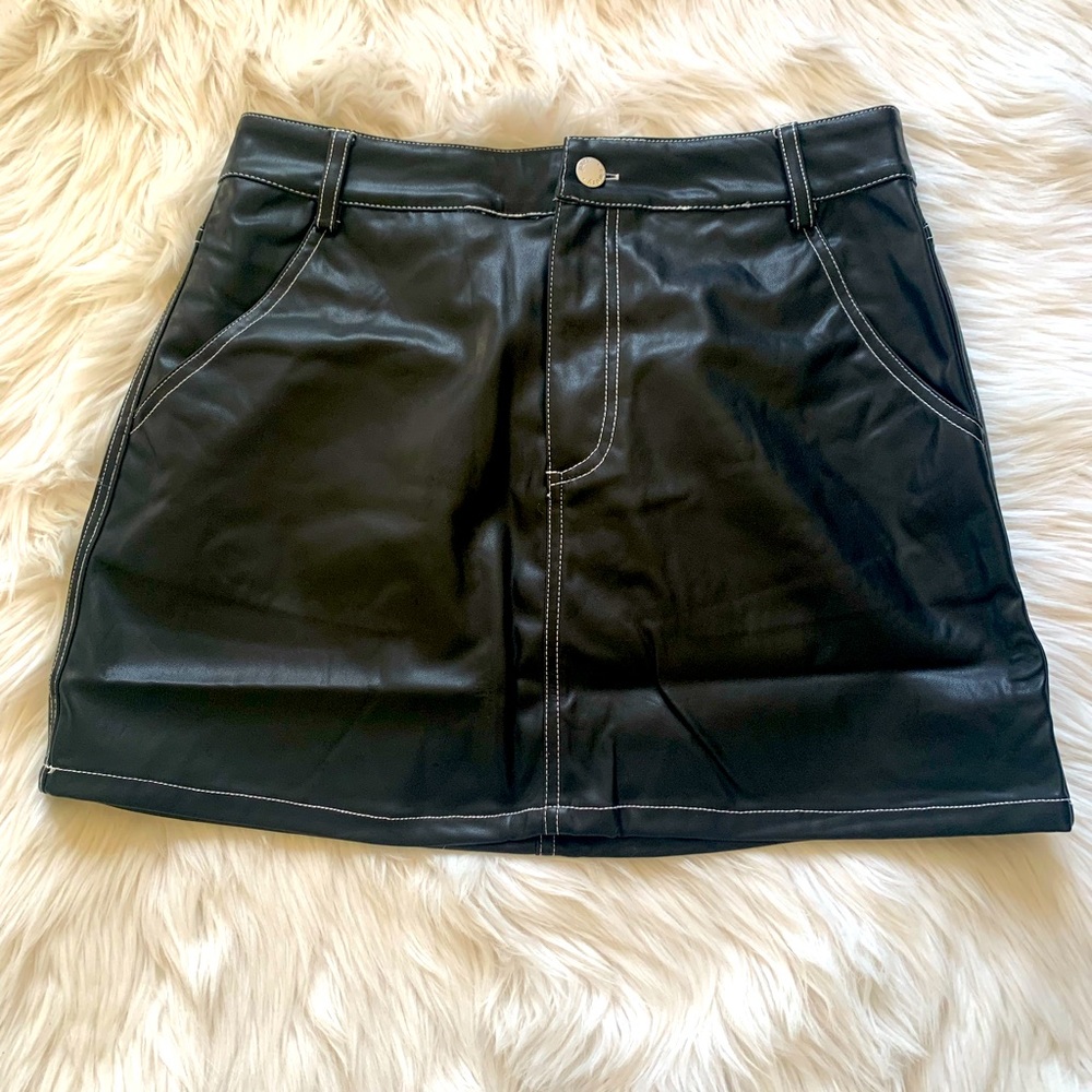 Faux Leather Mini Skirt